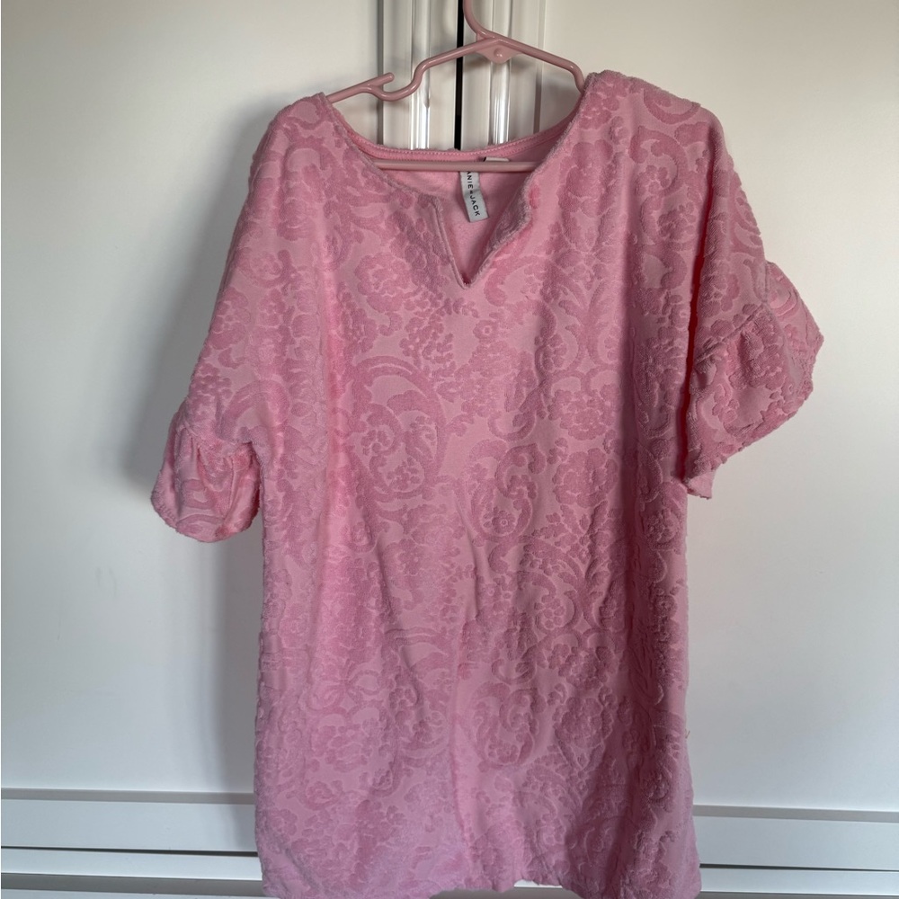 Janie and Jack Pink Floral Textured Top